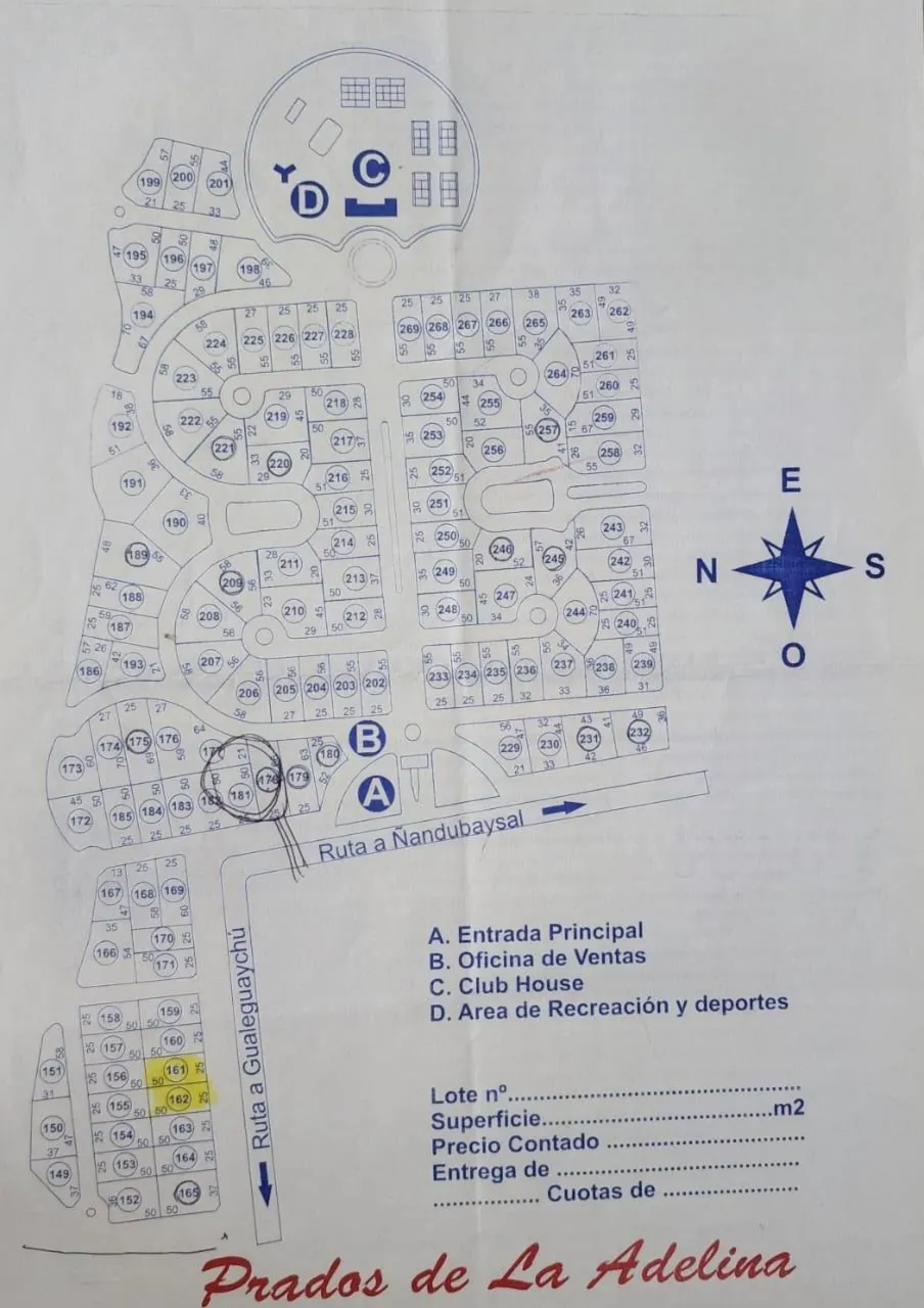 Padros de Adelina / Lote en venta de 1250m2